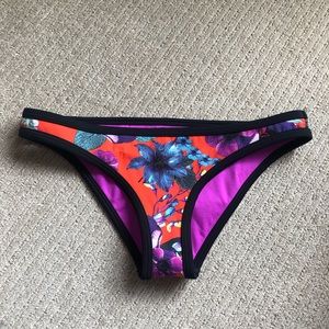 Seafolly Red Floral Print Neoprene Swim Bottoms